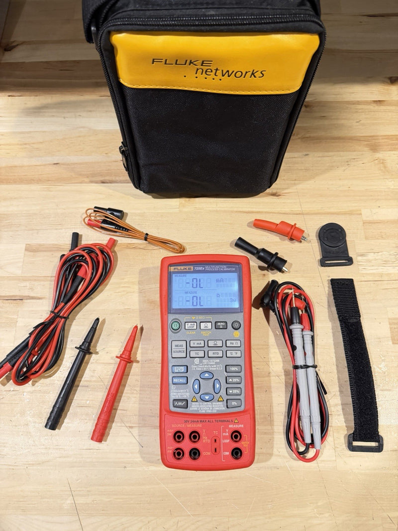 FLUKE 725EX MULTIFUNCTION PROCESS CALIBRATOR W/ ACCESSORIES- TESTED