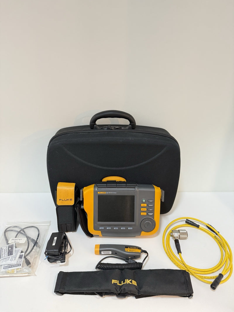 FLUKE 810 VIBRATION TESTER WITH TACHOMETER & TRIAXIAL ACCELEROMETER & CASE TESTED