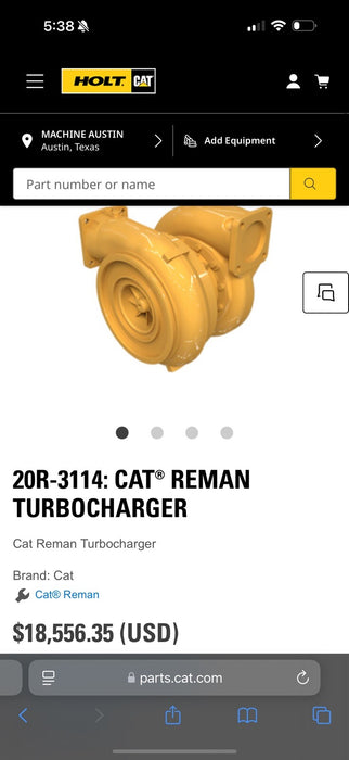 CAT 20R-3114 REMAN TURBOCHARGER NEW