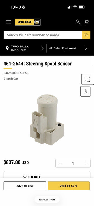 CAT 461-2544 STEERING SPOOL SENSOR