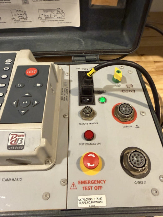 MEGGER TTR330 TRANSFORMER TURN-RATIO TEST SET W/ CABLES & BAG  (TESTED)