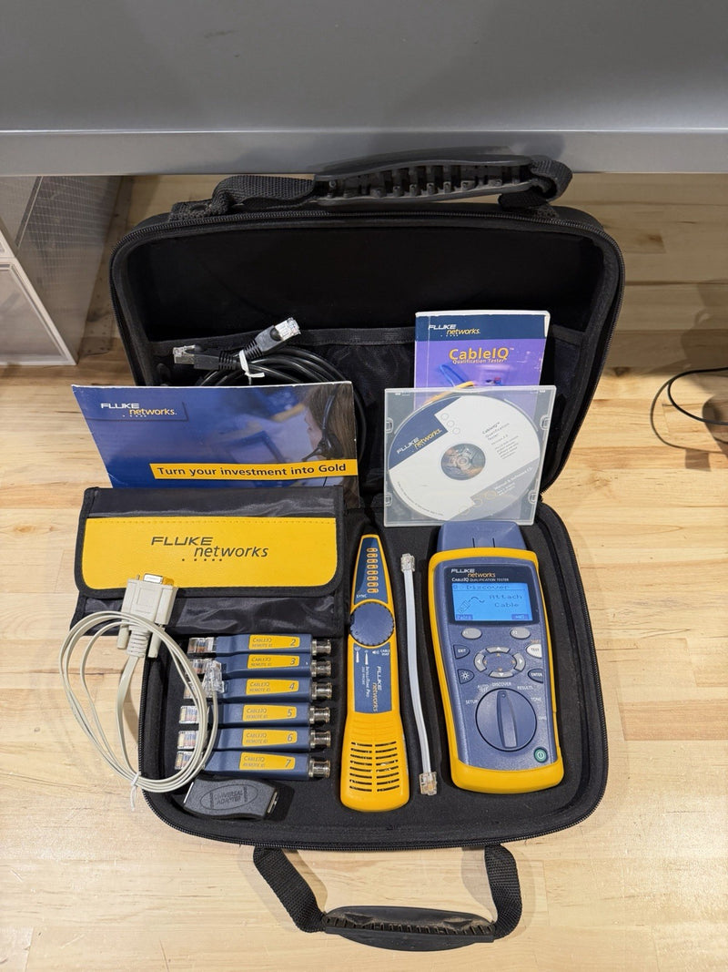 FLUKE NETWORKS CABLE IQ QUALIFICATION TESTER KIT TESTED