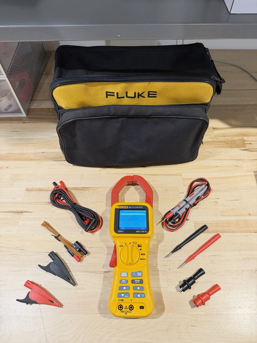 FLUKE 345 POWER QUALITY CLAMP METER W/LEADS & ACCESSORIES /FREE SHIPPING READ