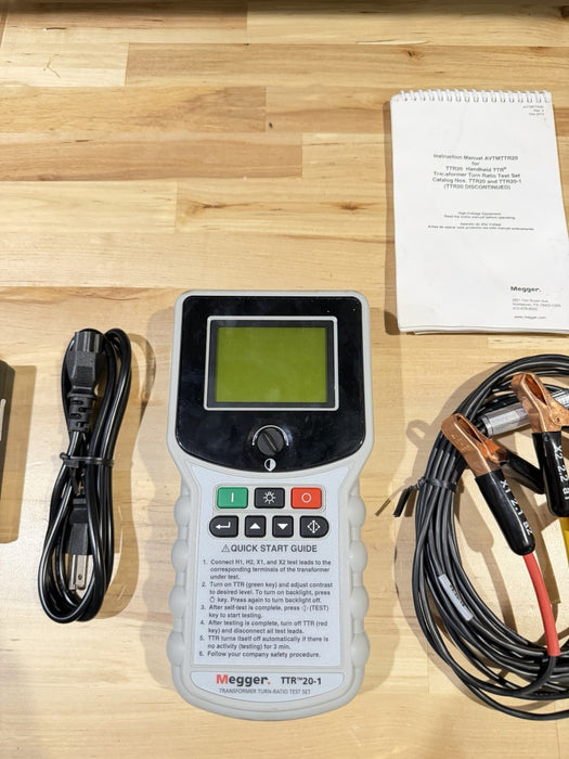 MEGGER TTR20-1 TRANSFORMER TURN-RATIO TEST SET WITH LEADS & BAG