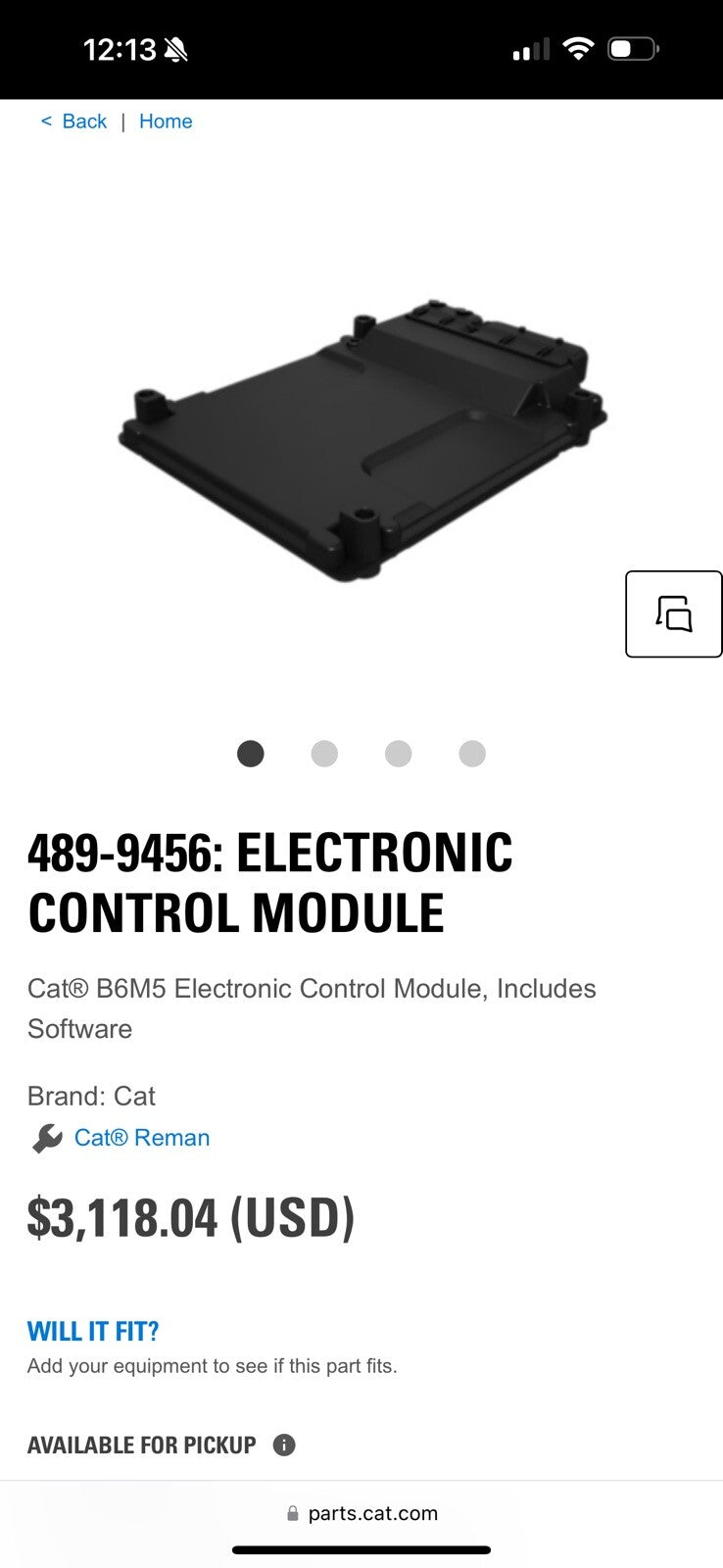 CAT 489-9456 ELECTRONIC CONTROL MODULE