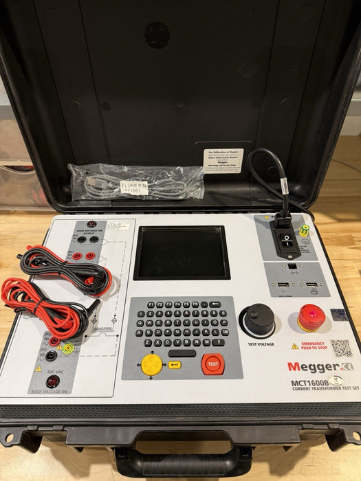 MEGGER MCT1600B CURRENT TRANSFORMER TEST SET WITH LEADS & CHARGER TESTED