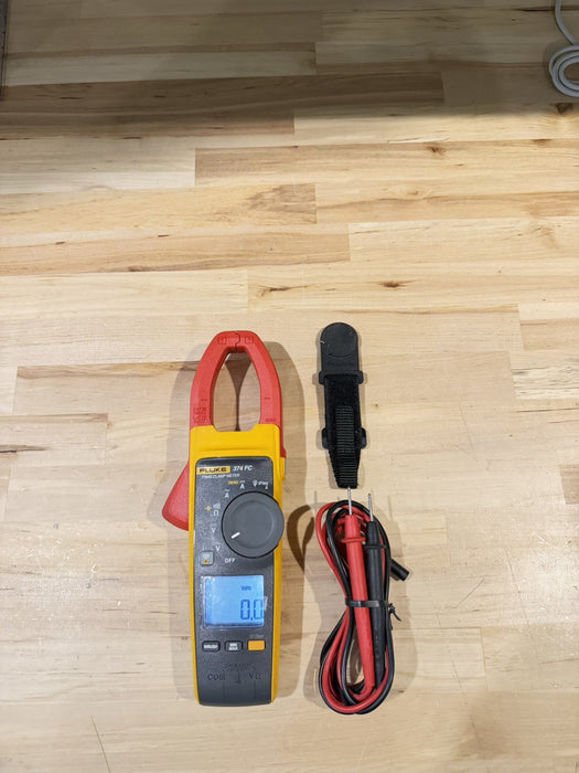 FLUKE 374 FC TRMS CLAMP METER W/ LEADS & CLIPS (TESTED) SHIPS FAST