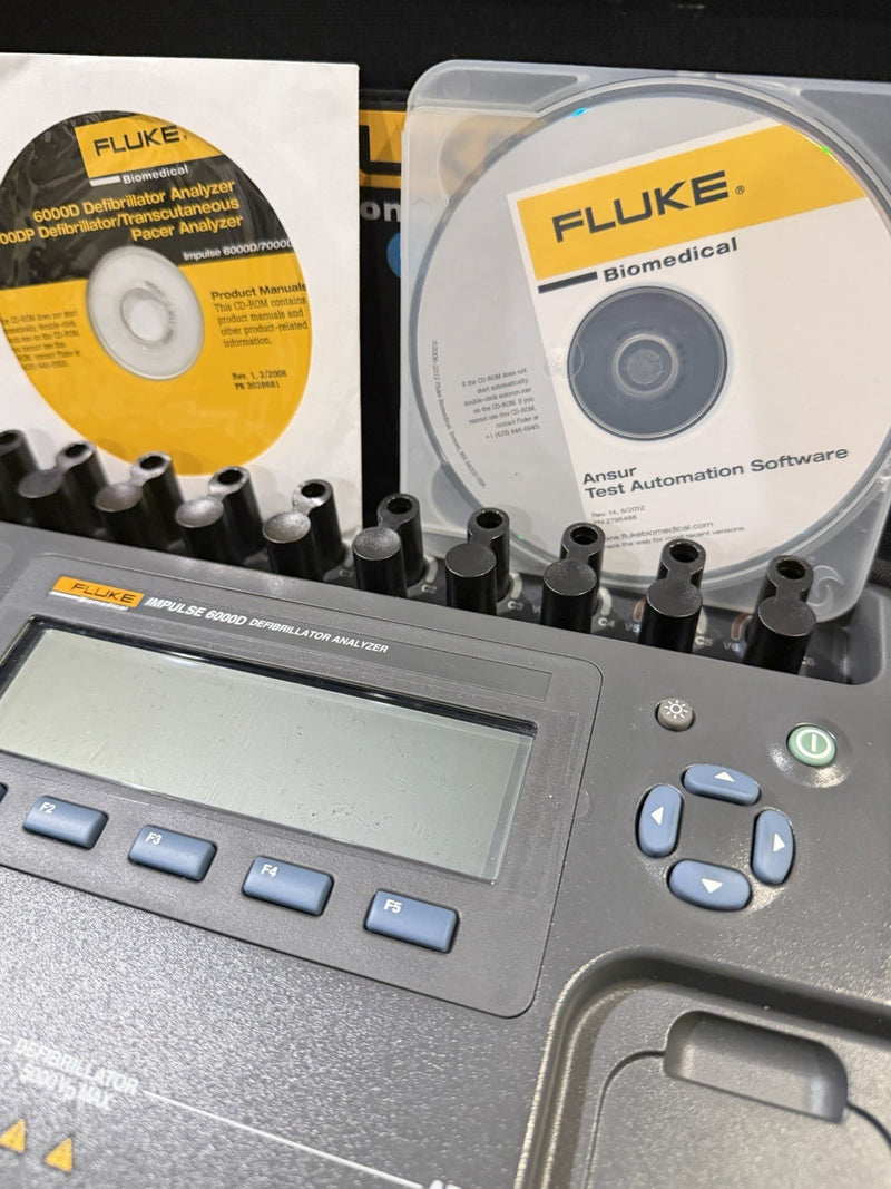 FLUKE BIOMEDICAL IMPULSE 6000D ANALYZER W LEADS & CHARGER TESTED