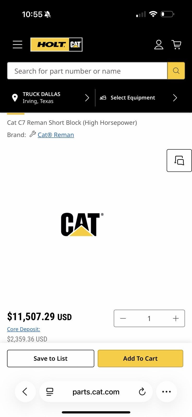CAT 10R-4134 C7 SHORT BLOCK (NEW SEALED) - GENUINE OEM / SHIPS FREE