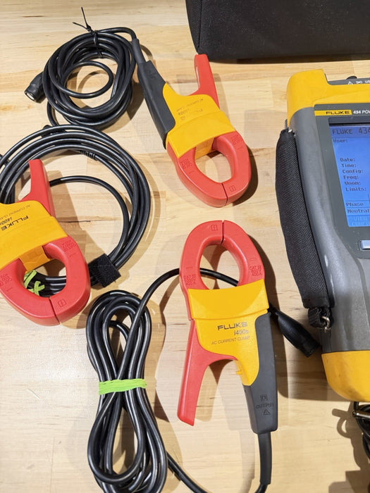 FLUKE 434 POWER QUALITY ANALYZER W/ACCESSORIES& CHARGER - SHIPS FREE (TESTED)