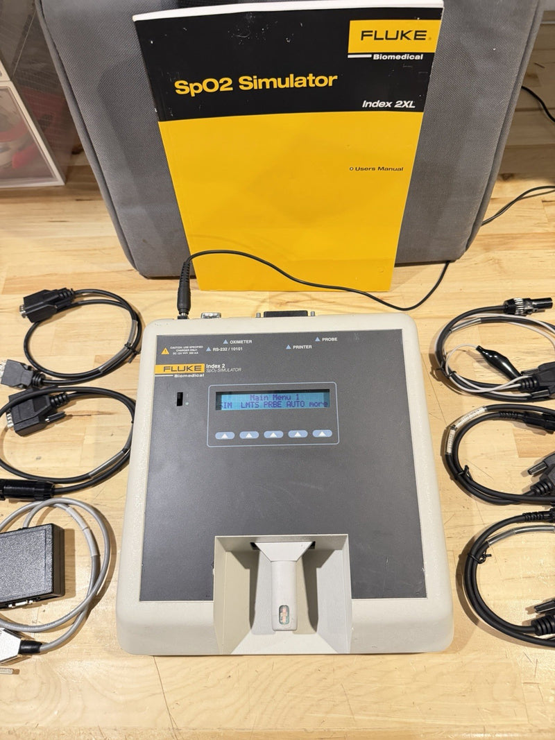 FLUKE INDEX 2 SPO2 SIMULATOR W/ ACCESSORIES (TESTED) SHIPS FREE
