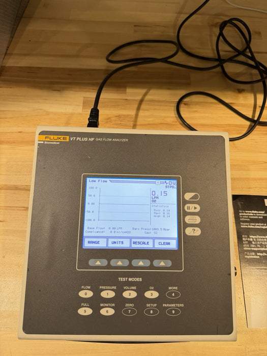 FLUKE VT PLUS HF GAS FLOW ANALYZER W / CHARGER (TESTED) SHIPS FAST
