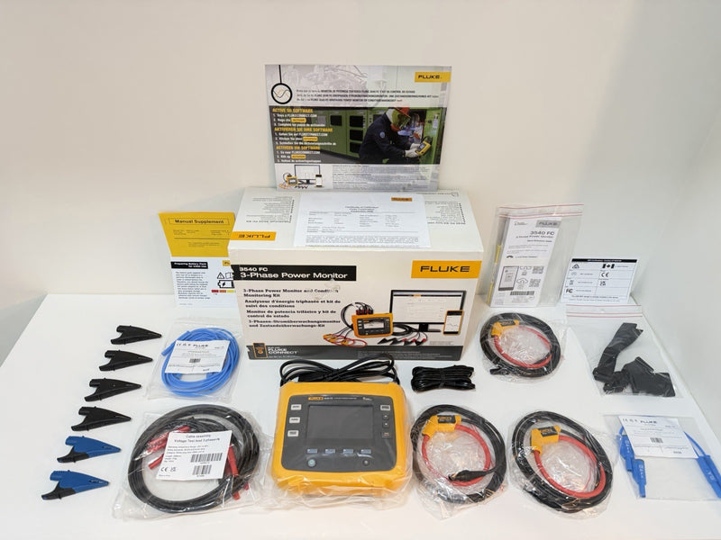 FLUKE 3540 FC 3-PHASE POWER MONITOR KIT (CALIBRATED 2027) FREE SHIPPING