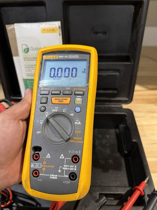 FLUKE 1587 FC INSULATION MULTIMETER W/ LEADS & CASE (TESTED) SHIPS FAST