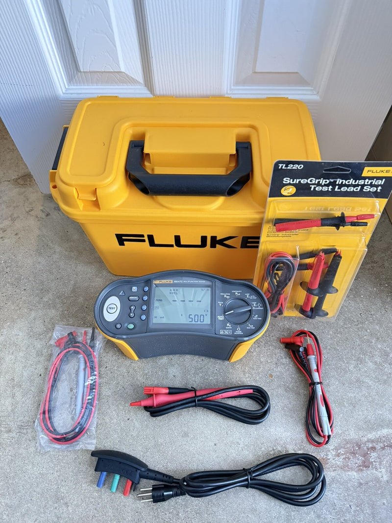 FLUKE 1664 FC US MULTIFUNCTION TESTER WITH TL220 LEAD KIT TESTED
