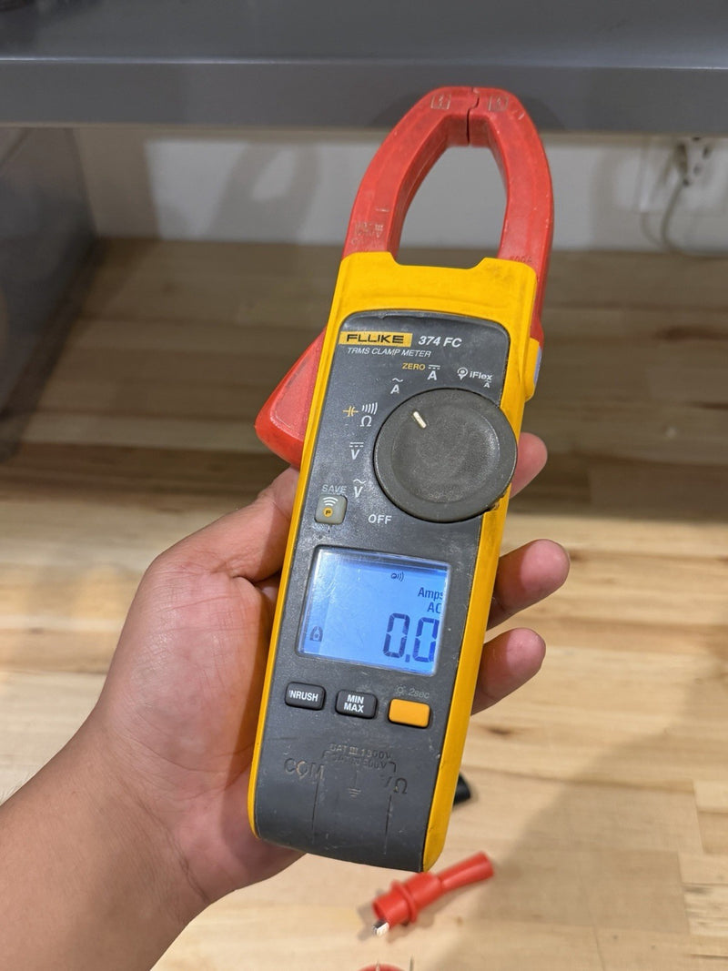 FLUKE 374 FC TRMS CLAMP METER WITH LEADS & CLIPS TESTED