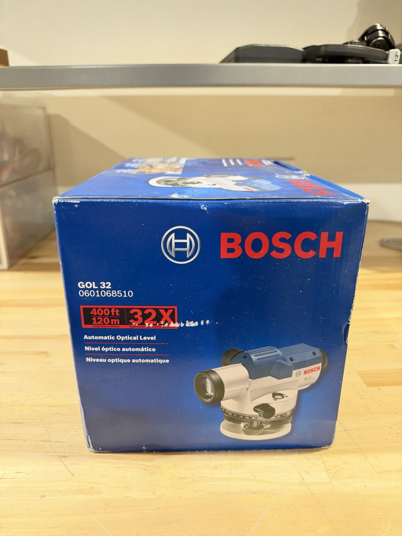 BOSCH GOL 32 AUTOMATIC OPTICAL LEVEL 400FT/120M 32X (NEW SEALED)