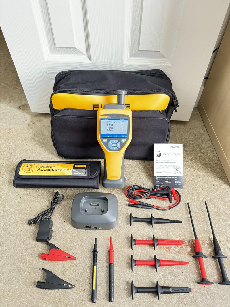 FLUKE 985 PARTICLE COUNTER AIR QUALITY METER HVAC IAQ WITH LEAD SET