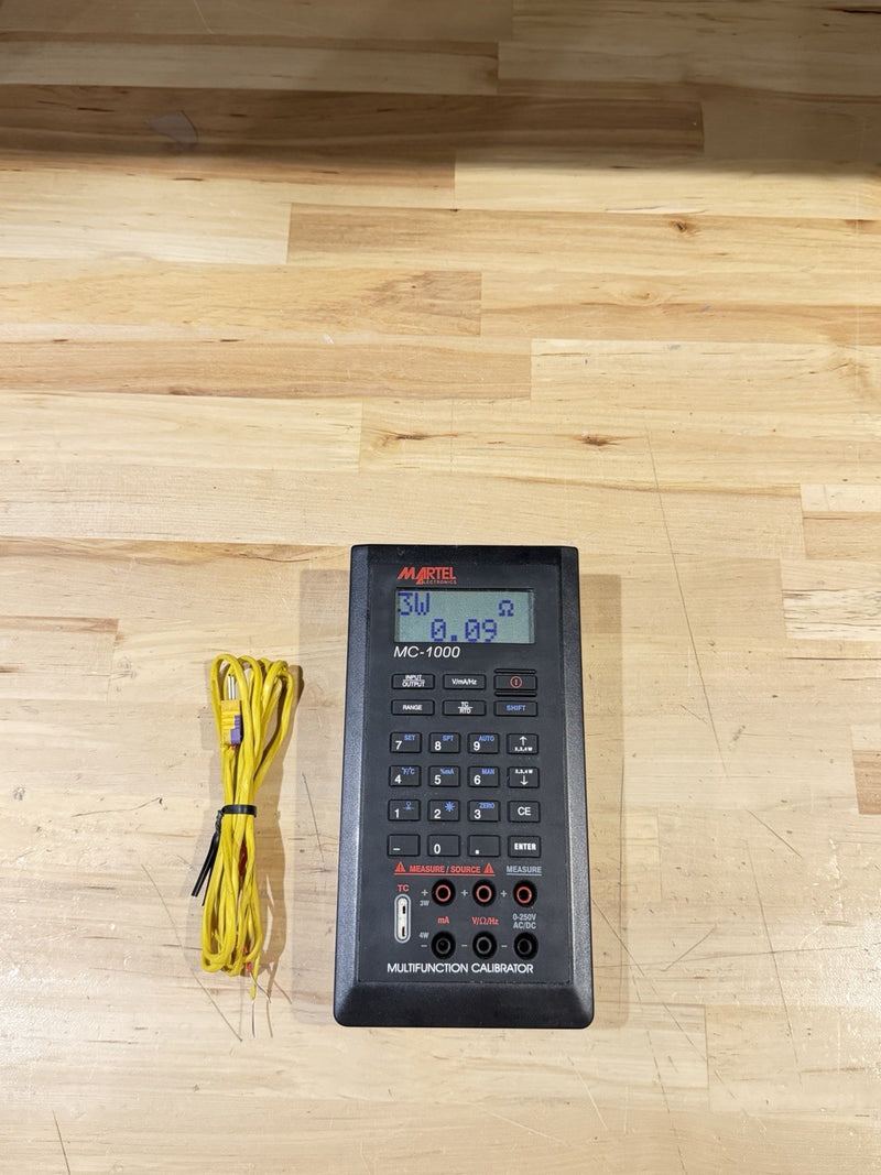 MARTEL ELECTRONICS MC-1000 PROCESS CALIBRATOR W/PROBE (TESTED)