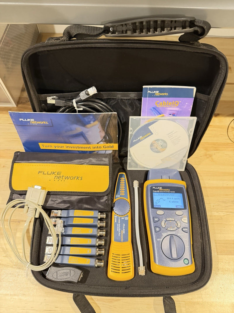 FLUKE NETWORKS CABLE IQ QUALIFICATION TESTER KIT TESTED