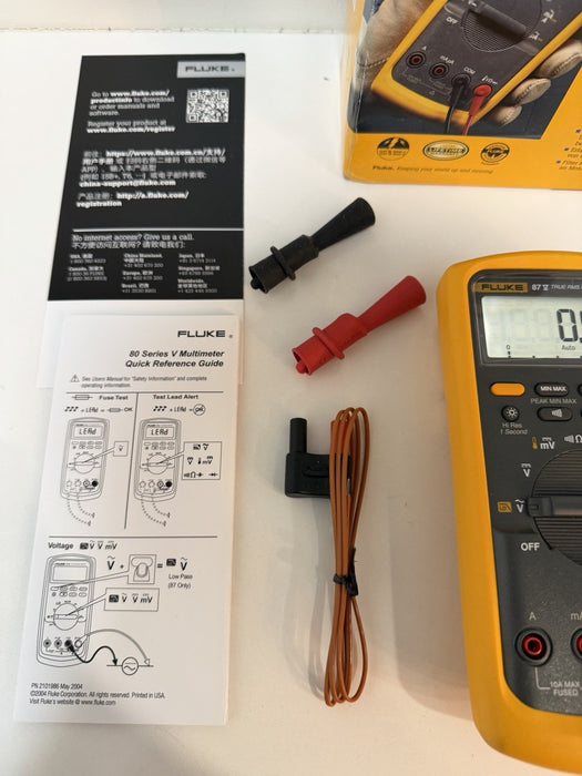 FLUKE 87V INDUSTRIAL TRUE RMS MULTIMETER WITH TEMPERATURE (NEW FACTORY SEALED)