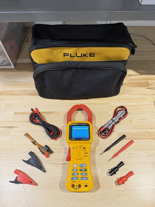 FLUKE 345 POWER QUALITY CLAMP METER W/LEADS & ACCESSORIES /FREE SHIPPING READ