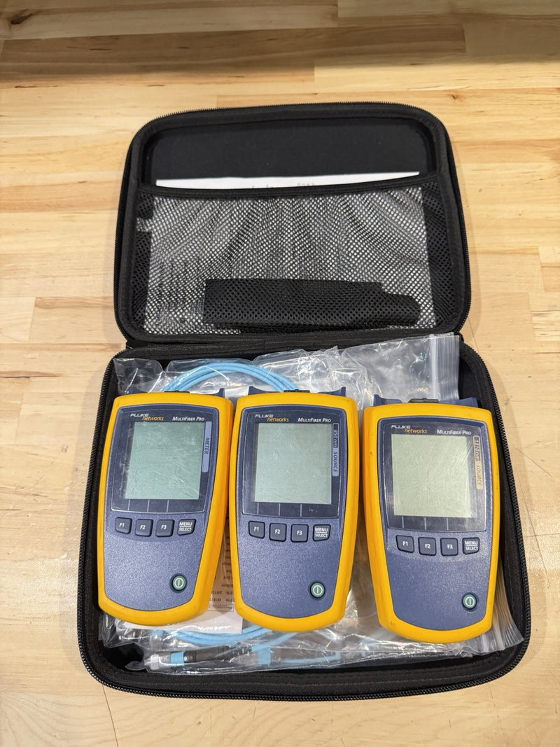 FLUKE NETWORKS MFTK MM-850/SM-1310 MULTIFIBER PRO MPO FIBER LOSS TEST KIT TESTED