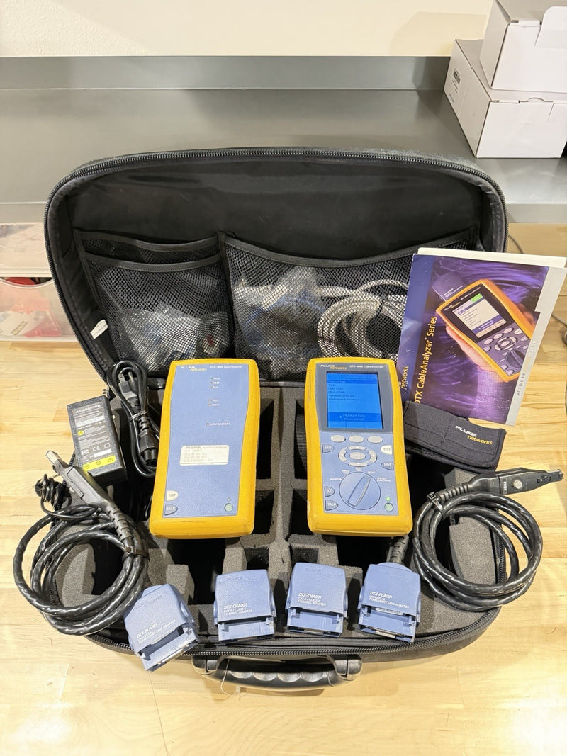 FLUKE NETWORKS DTX-1800 DTX CABLE ANALYZER KIT & PLA001 TESTED