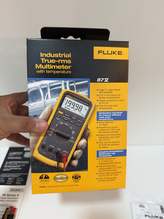 FLUKE 87-V INDUSTRIAL TRUE RMS DIGITAL MULTIMETER (MFG 2024) / NEW SEALED