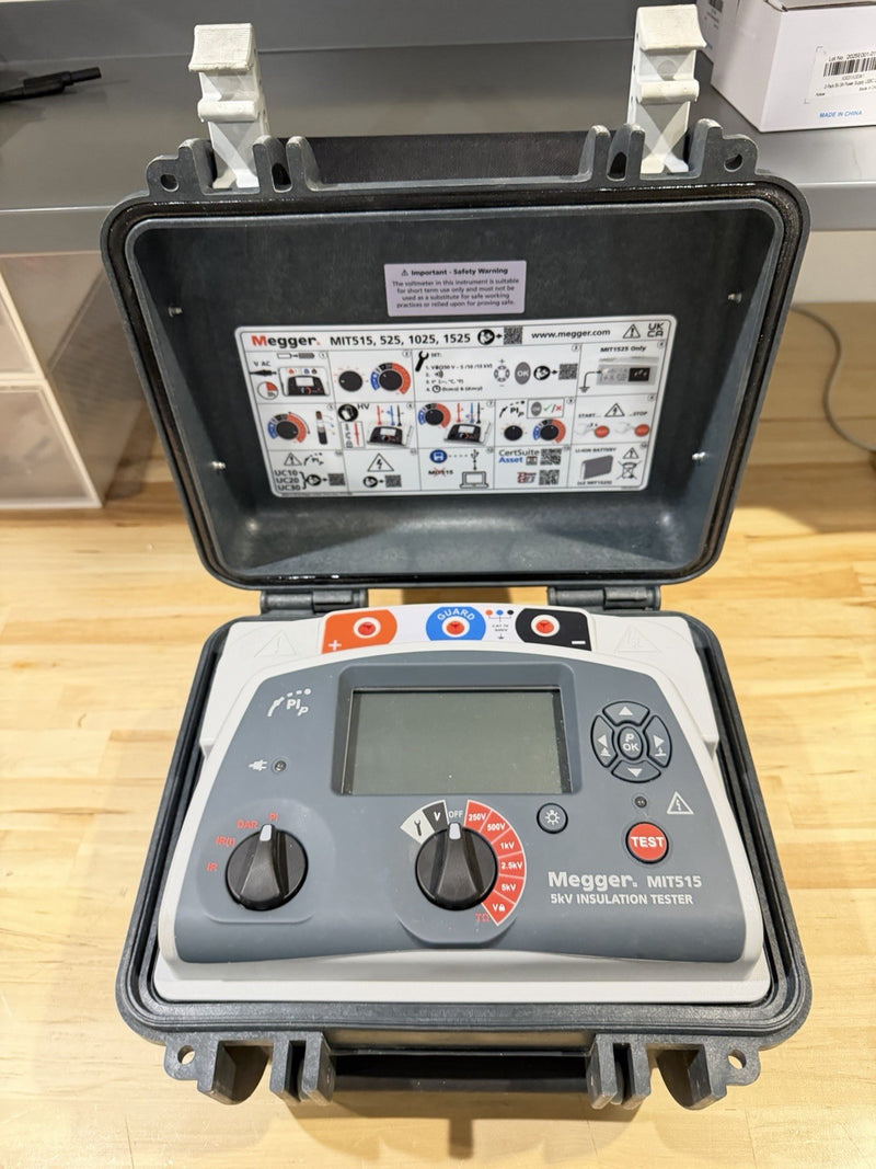 MEGGER MIT515 5KV INSULATION TESTER WITH LEADS & CHARGER TESTED