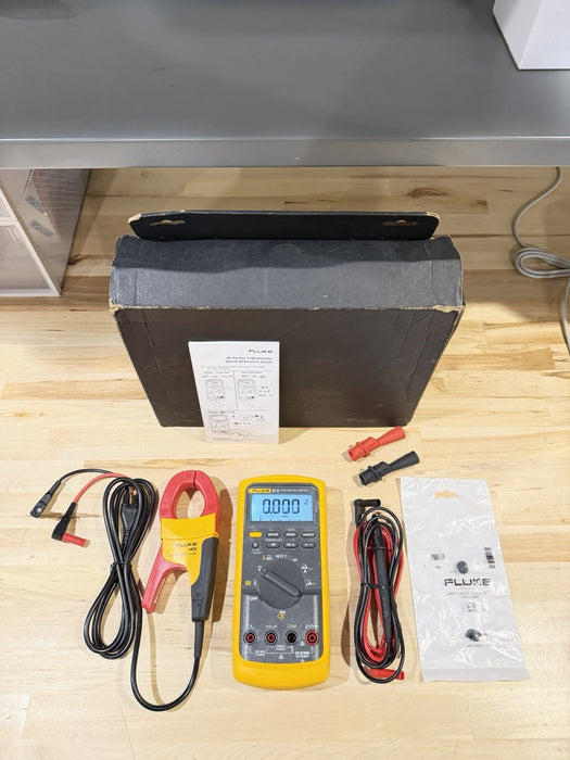 FLUKE 87V TRUE RMS MULTIMETER KIT W/ LEADS & I400 KIT (TESTED) SHIPS FAST