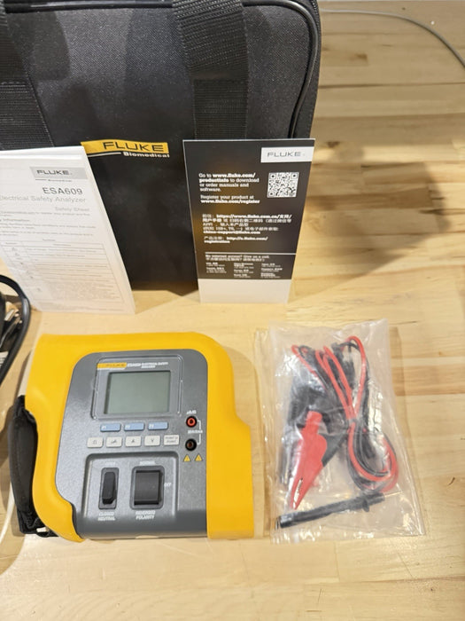 FLUKE BIO MEDICAL ESA609 ELECTRICAL SAFETY ANALYZER PORTABLE METER & ACCESSORIES