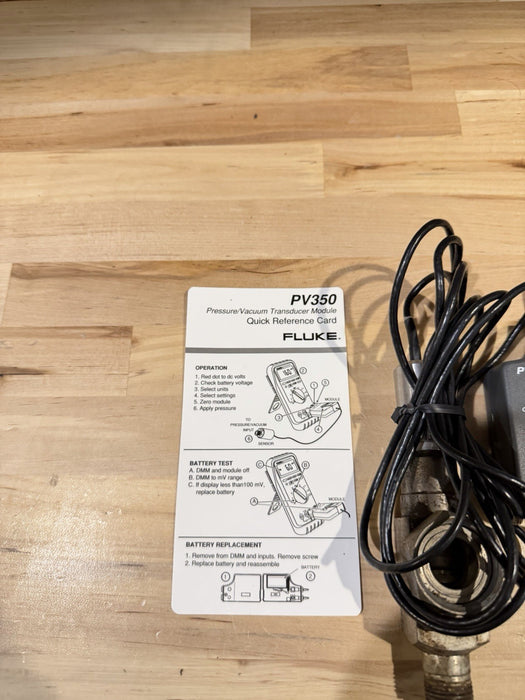 FLUKE PV350 PRESSURE VACUMM TRANSDUCER MODULE W/ MANUAL - FREE SHIPPING (TESTED)