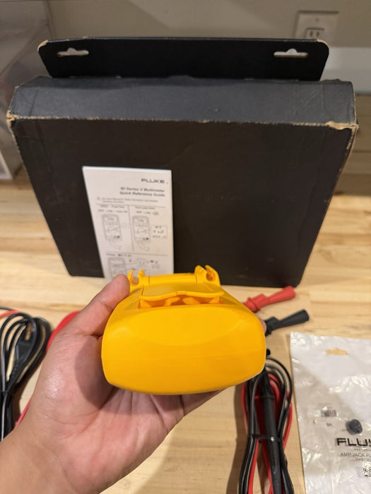 FLUKE 87V TRUE RMS MULTIMETER KIT W/ LEADS & I400 KIT (TESTED) SHIPS FAST