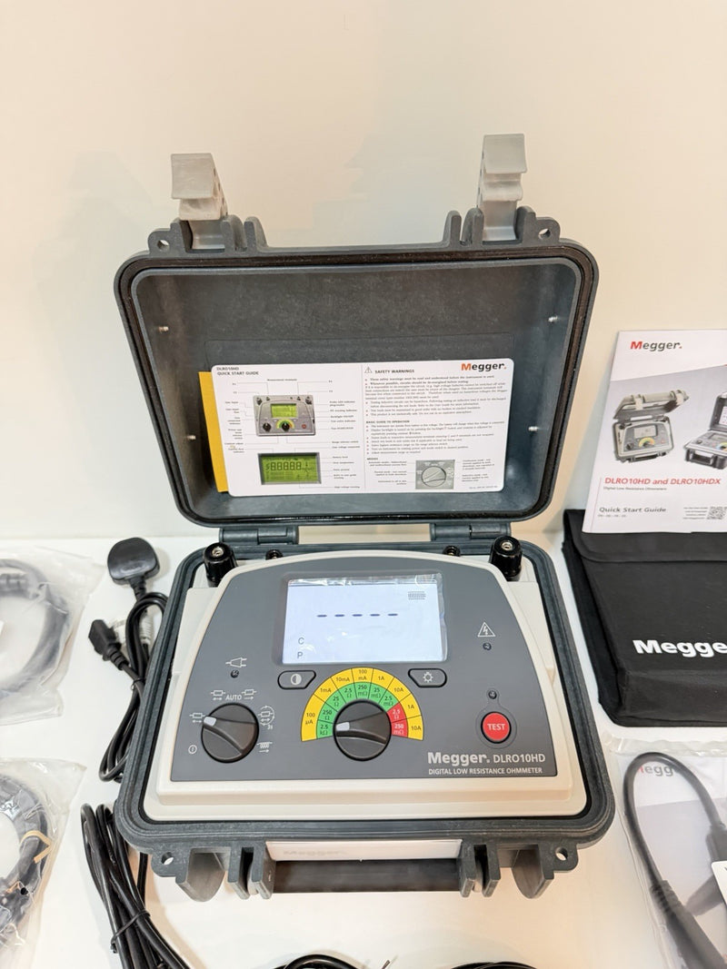 MEGGER DLRO10HD DIGITAL LOW RESISTANCE OHMMETER WITH CABLES