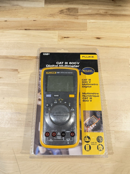 FLUKE 15B+ DIGITAL MULTIMETER CAT III 600V (NEW FACTORY SEALED) SHIPS FAST