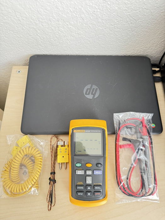 FLUKE 54 IIB 2 CHANNEL THERMOCOUPLE THERMOMETER WITH PROBES TESTED