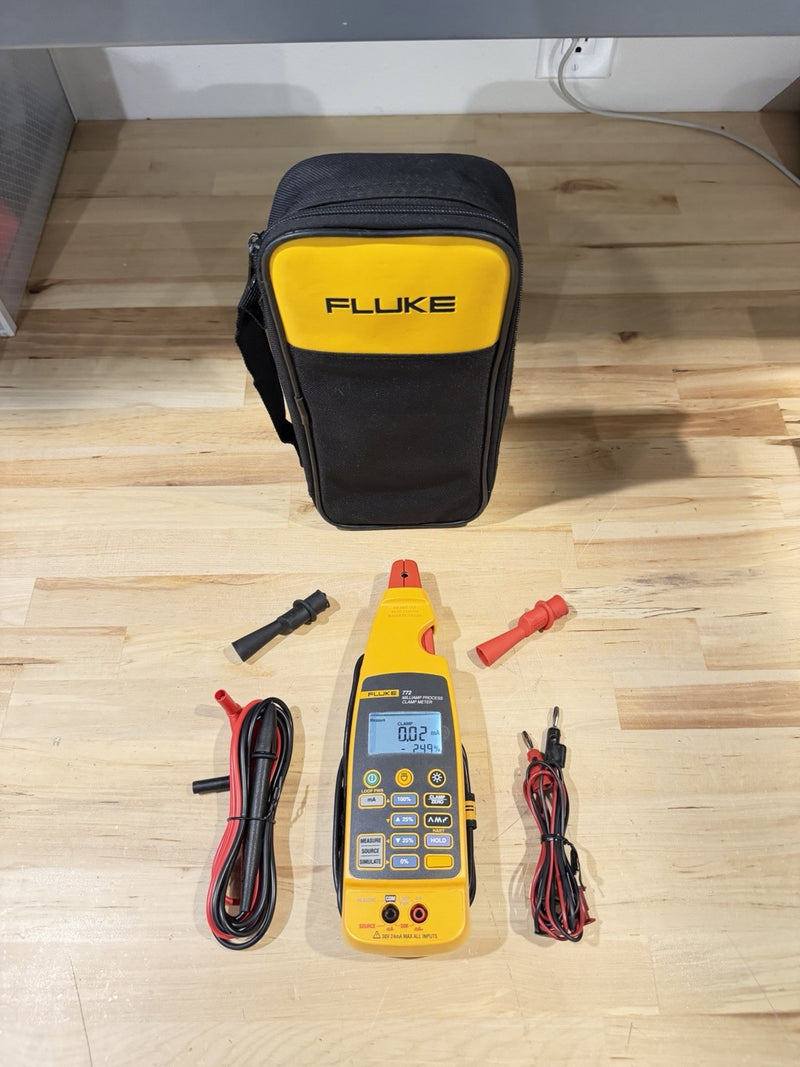FLUKE 772 MILLIAMP PROCESS CLAMP WITH LEADS & CLIPS TESTED