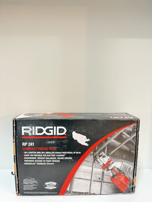 RIDGID RP 241 PRESS TOOL KIT W/ BATTERIES & CHARGER &  1/2" TO 1" PRO PRESS JAWS
