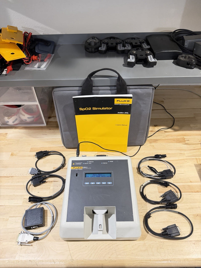 FLUKE INDEX 2 SPO2 SIMULATOR W/ ACCESSORIES (TESTED) SHIPS FREE