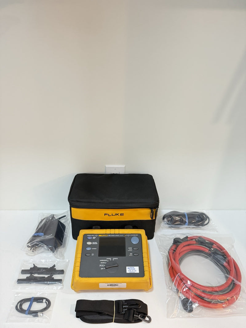 FLUKE 1735 THREE-PHASE POWER LOGGER WITH PROBES CASE CHARGER CALIBRATED 2024