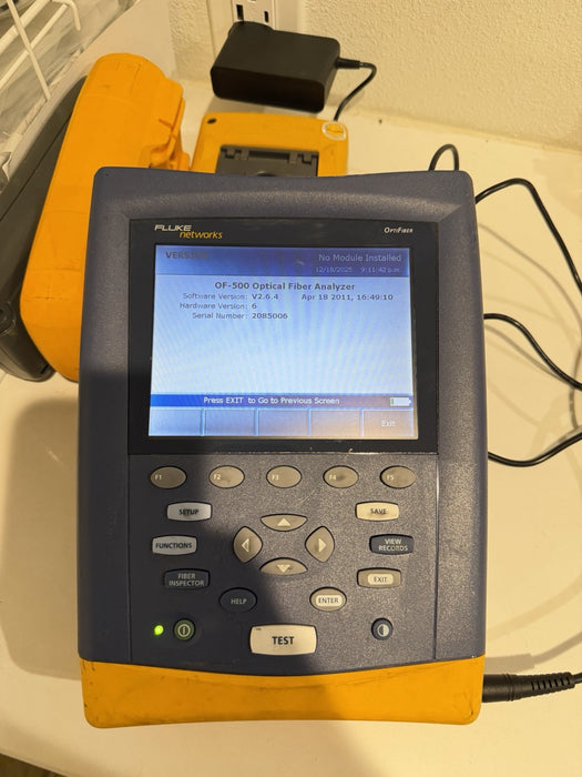 FLUKE NETWORKS OF-500 OPTICAL OPTIFIBER ANALYZER TESTED