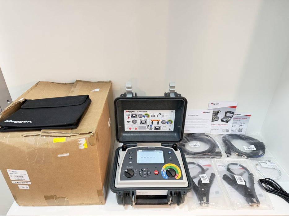 MEGGER DLRO10HDX DIGITAL LOW RESISTANCE OHMMETER KIT(NEW FACTORY SEALED)CAL 2025