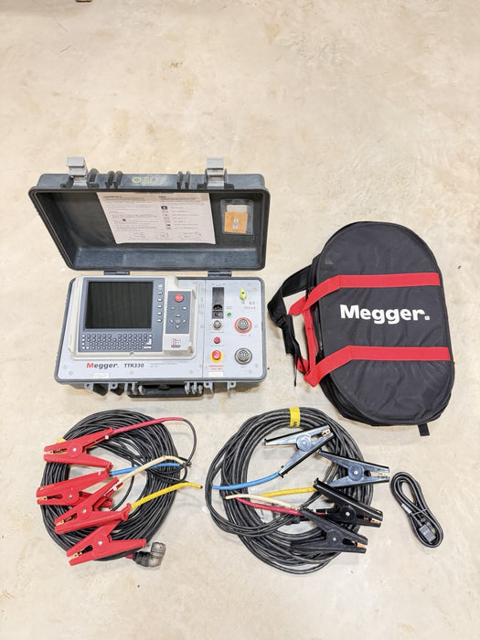 MEGGER TTR330 TRANSFORMER TURN-RATIO TEST SET W/ CABLES & BAG  (TESTED)