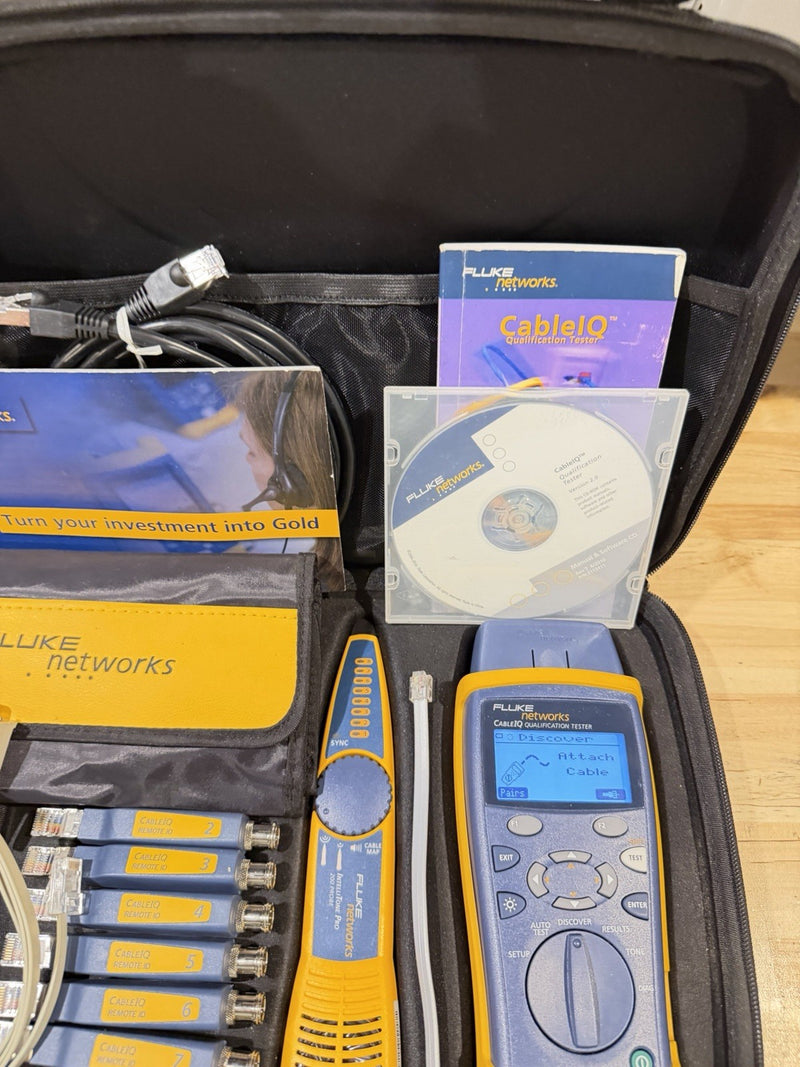 FLUKE NETWORKS CABLE IQ QUALIFICATION TESTER KIT TESTED