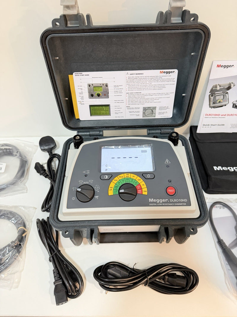 MEGGER DLRO10HD DIGITAL LOW RESISTANCE OHMMETER WITH CABLES