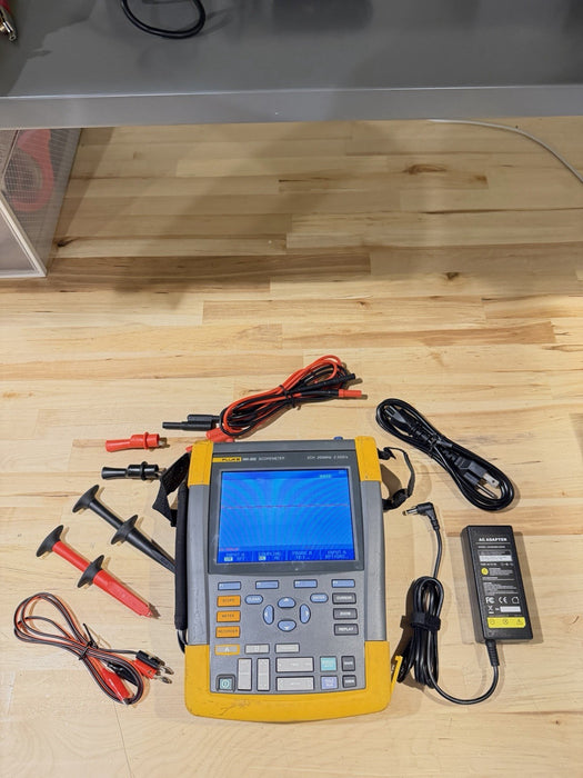 FLUKE 190-202 SCOPEMETER 2.5GS/S 2CHANNEL 200MHZ OSCILLOSCOPE TESTED