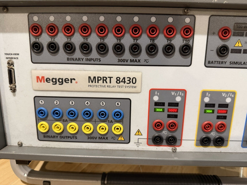 MEGGER MPRT8430 PROTECTIVE RELAY TESTING SYSTEM & TOUCHVIEW INTERFACE & CABLES