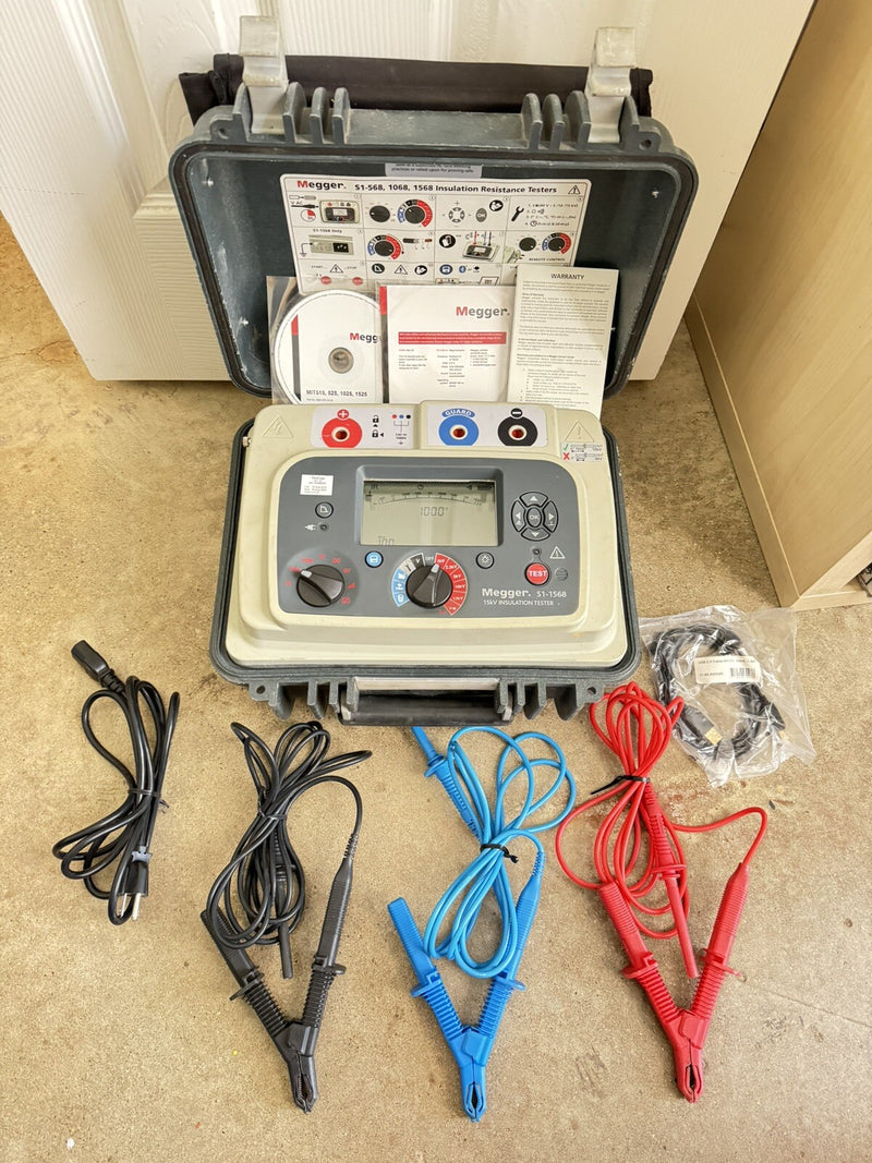 MEGGEE S1-1568 15KV INSULATION RESISTANCE TETSER WITH LEADS