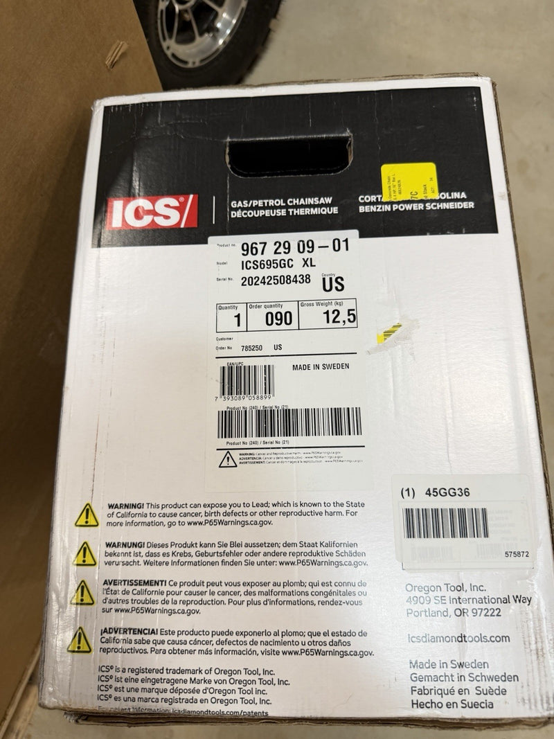 ICS 695XL-16 F4 16IN 575872 GAS CONCRETE CUTTING CHAINSAW PACKAGE